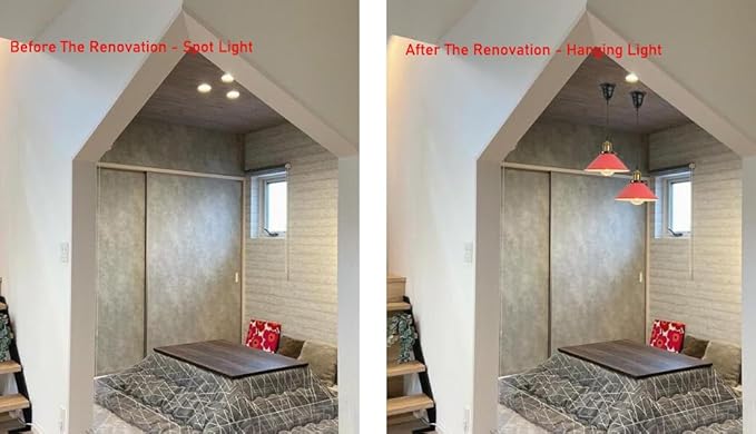 1 Pcs Ceiling Light Conversion Dimmable Pendant E26 Base Connections Metal Red Cone Shade Industrial Style Adjusted 3.2ft Wire Conversion Kit for E26 Spot Light