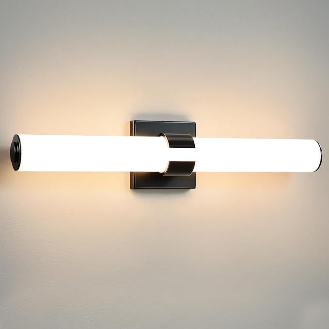 AIJIASI Black Vanity Lights for Bathroom, 22.8 Inch LED Vanity Light Modern Bathroom Light Fixtures, 18W Sconces Wall Lighting with Acrylic Shade for Mirror Bedroom Living Room Hallway 3000K