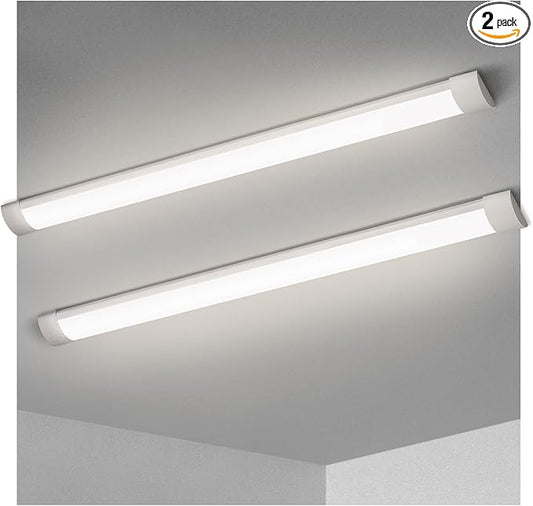 KILIPOL 4FT LED Batten Light, Ceiling Surface Mounted Slim LED Tube Lights, 40W 4000K Neutral White for Office, Shop, Garage, Home, 2 Packs