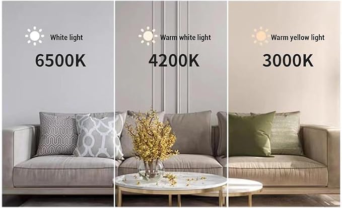 Pomya 5.3 Inch LED Retrofit Light Kit for Ceiling Fan Light Replacement Panel, 3000K 4200K 6500K Color Temperature Adjustable, Dimmable 15W Round LED Light CRI90