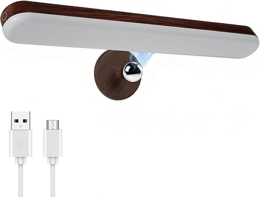 Benreom Vanity Light for Mirror with 4000mAh Rechargeable Battery, Touch Control Dimmable Makeup Light with 3 Color Modes, Magnetic 360° Adjustable LED Bathroom Mirror Light, Dark Wood