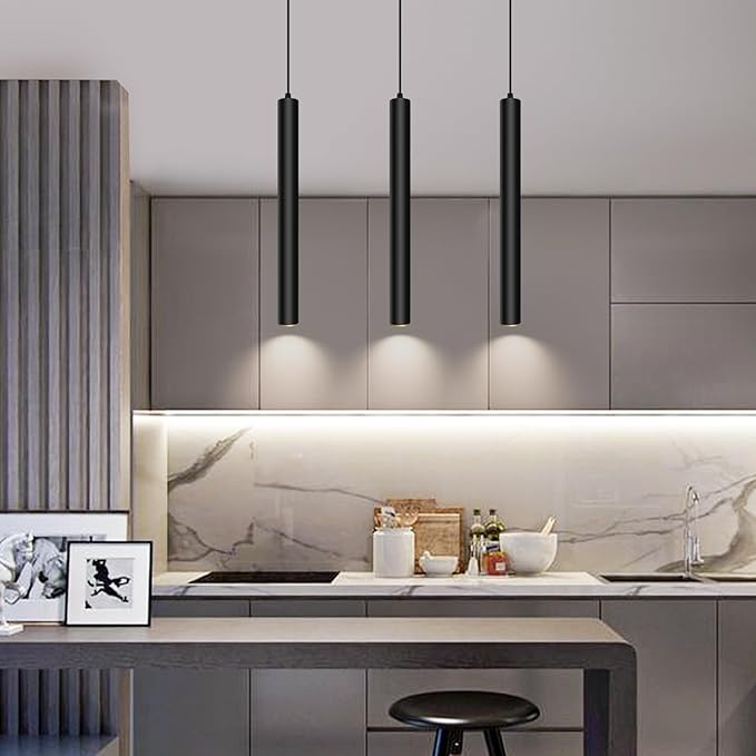 OKELI Modern 3-Light Pendant Light Fixtures Square Pendant Lights Kitchen Island LED Minimalist Pendant Lighting Fixture for Kitchen,Dinning Room,Bedroom,Hallway,Bar