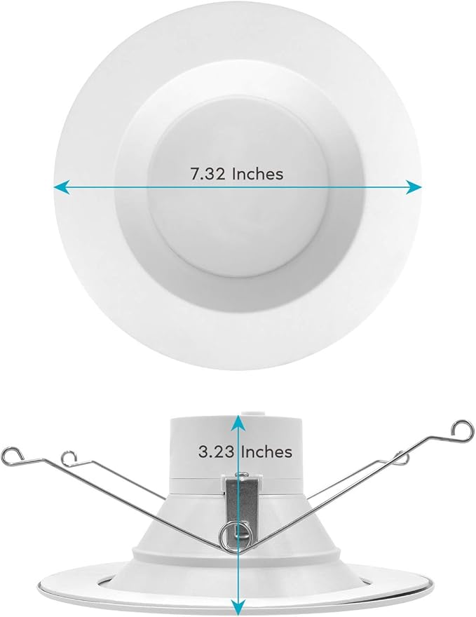 LUXRITE 5/6 Inch LED Recessed Retrofit Downlight, 14W=90W, CCT Color Selectable 2700K | 3000K | 3500K | 4000K | 5000K, Dimmable Can Light, 1100 Lumens, Wet Rated, Energy Star, Smooth Trim (6 Pack)