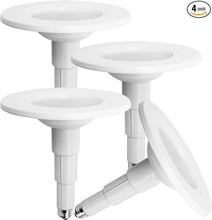 Jolux 5/6 Inch LED Can Lights Adjustable Recessed Retrofit Downlight,12W=60W,2700K Soft White,800LM,Dimmable,ETL Damp Rated Replacement Recessed Lighting Install,Flat Trim,E26 Base,4-Pack