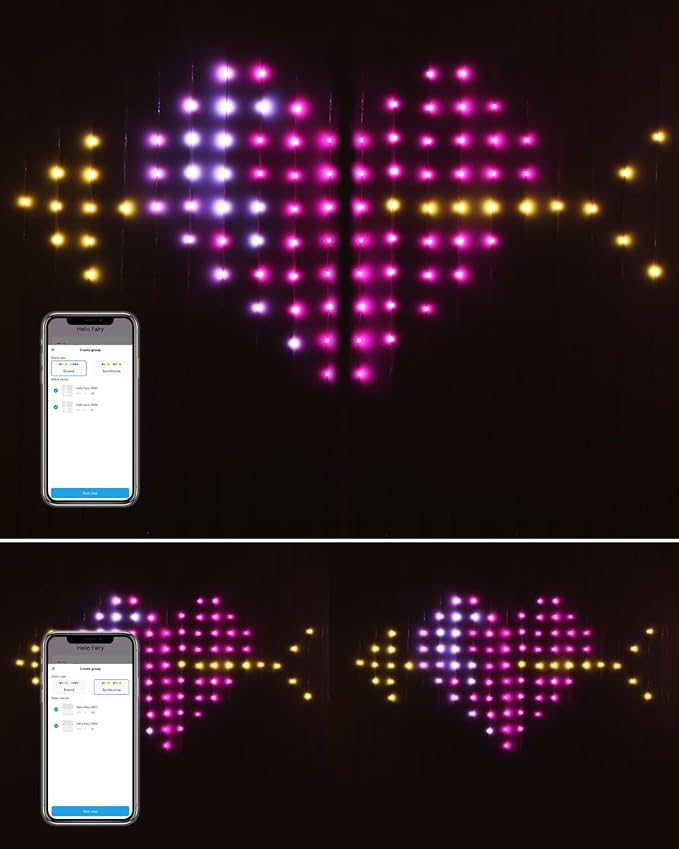 540Leds Dynamic Curtain Lights, Smart App and Remote Control DIY Christmas Window Lights, Color Changing Animated Led Curtain String Lights IP65 Waterproof for Bedroom Wall Outdoor Decor, 5 x 6.6ft