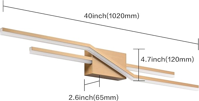 SOLFART Bathroom Lighting Fixtures Over Mirror Dimmable Bronze LED Vanity Lights for Bathroom 40 Inch Wall Lights