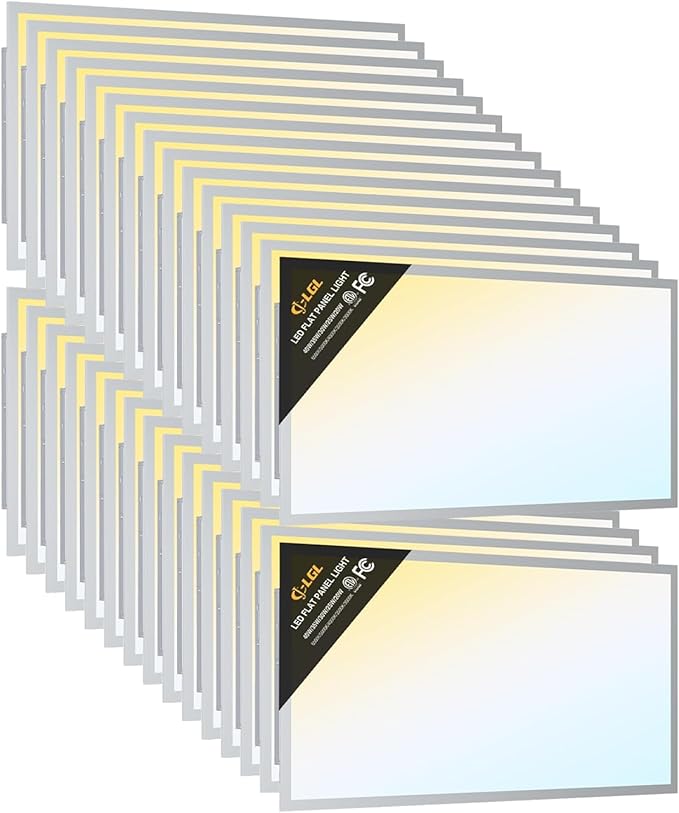 LED 2x4 Flat Panel Light, Drop Ceiling Lights Fixture, Selectable Features, 30W/40W/50W/60W/72W, 3000K/3500K/4000K/5000K/6500K, Dimmable (0-10V), for Office Kitchen, ETL Listed, 30 Pack