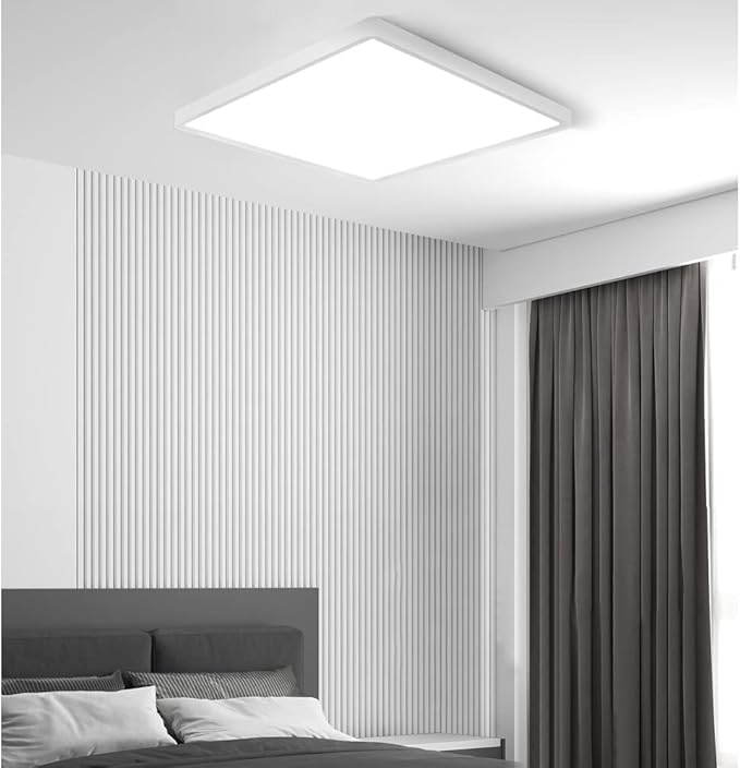 2Pack 12inch 24W LED Flush Mount Ceiling Light, 5000K Square LED Ceiling Light, 3200LM Flat LED Ceiling Light for Bedroom, Living Room, Dining Room