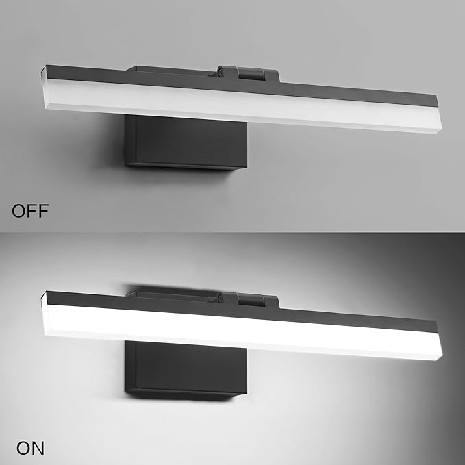 SOLFART 18 Inch Vanity Lights for Bath Dimmable Bathroom Lights Over Mirror Black Bathroom Light Fixtures Wall Light Fixtures Indoor Modern Light Fixture