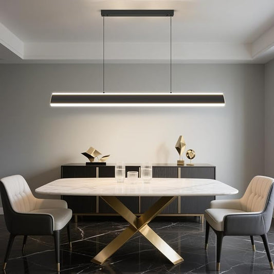 Modern Chandelier Light, 39IN LED Pendant Light with Remote Control 3000k-6500K Adjustable Color Temperature，Aluminum Island Lighting Lamp for Dining Room, Living Room