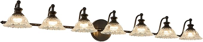 XIEDUN Black 7 Light Vanity Light Bathroom Light Fixtures