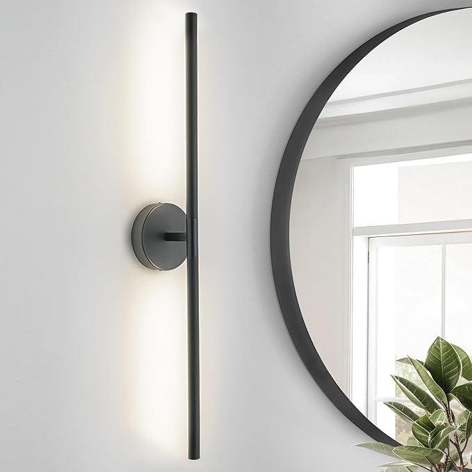 Matte Black Bathroom Light Fixtures Over Mirror 36 Inch, 26W 360° Rotatable Dimmable 4000K Led Vanity Light Bar, Modern Bathroom Vanity Lights Above Mirror