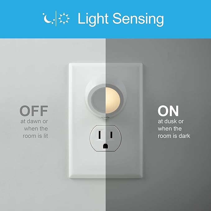 GE Rotating Plug in Night Light, Home Decor, Apartment Essentials, LED Lights for Bedroom, Ambient Lighting, Dusk to Dawn Sensor, Nightlight, Bathroom, Dorm Room, 2 Pack 31533