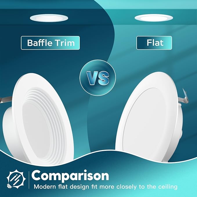 FREELICHT 24 Pack 4 Inch Retrofit LED Recessed Lighting, Selectable 5CCT, Dimmable Flat LED Can Lights, 7W, 700LM, ETL & FCC, White