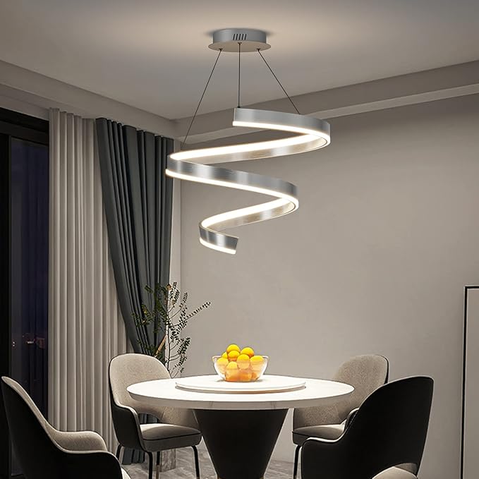 Mikeru Pendant Light,Pendant Light Fixtures with Remote Control Dimmable 3000k-6500k Pendant Light for Dining Room Living Room Kitchen, 19.6 Inch