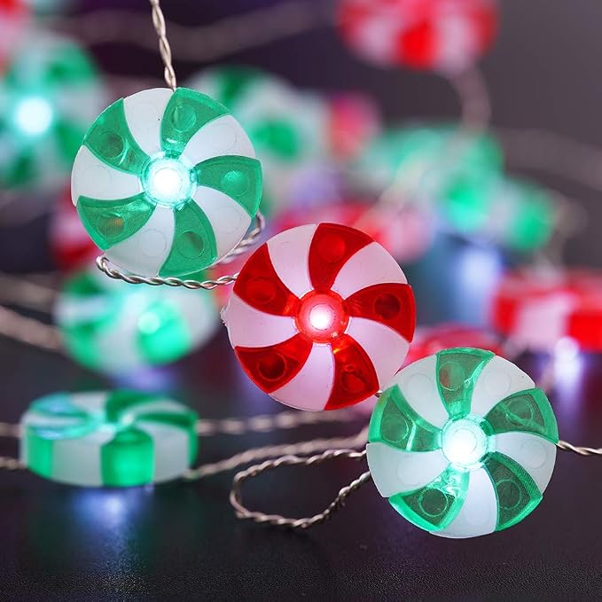 BOHON Candy Decorative Lights String Lights Battery Operated 10ft 30LEDs | LED Fairy Lights with Remote Sweet String Lights for Bedroom Thanksgiving Indoor Halloween Christmas Tree Decor (Multicolor)