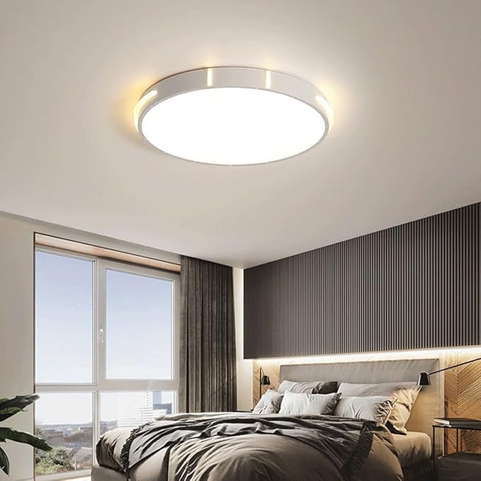 Modern Minimalist Ceiling Lamps Metal and Acrylic Flat Lighting Black and White Circular Ceiling Lights Suitable for Bedrooms and Study Rooms