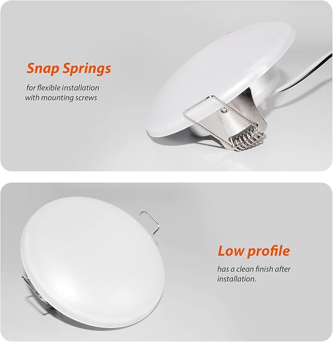 Dream lighting LED 12volt 4.5inch Recessed Mount Ceiling Light with Springs, Interior Down Light for RV Trailer Boat Cabin—Bright Warm White, 3500K, 350lm, Pack of 6