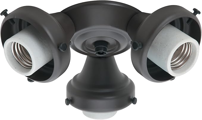 Hunter Three Light Bronze Fitter for Ceiling Fan - Ceiling Fan Light Kit Base & Replacement, Compatible Casablanca - 99134, New Bronze