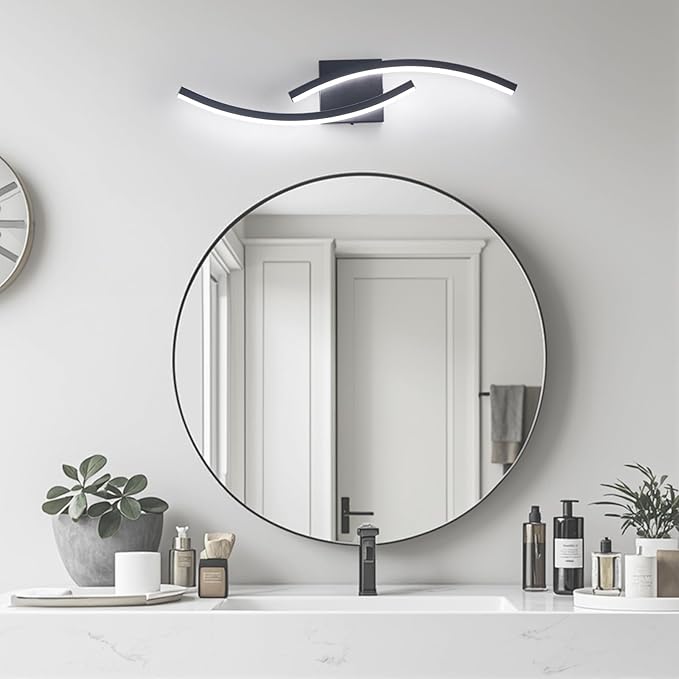 23.62 inch Vanity Light for Bathroom Lighting Fixtures Over Mirror Black Dimmable 5CCT Vanity Lighting Fixture Modern Bathroom Vanity Light 23 Inch Modern Wall lamp