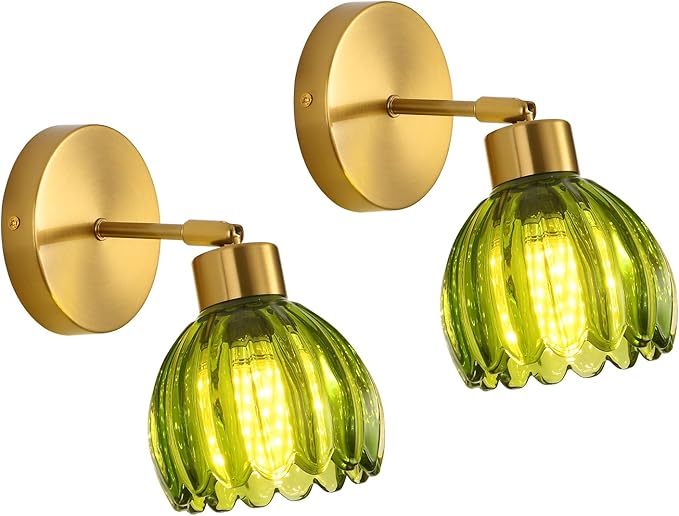 Wall Sconces Vintage Fixture Light, Vanity Lights for Bathroom, Modern Wall Light Fixtures, Metal Sconces Wall Lighting with Glass Shade, Farmhouse Wall Lamp for Bedroom Living Room