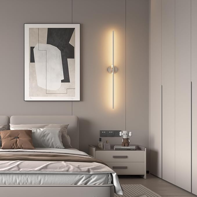 40In Nickel Wall Sconces Set of Two 3000K Hardwired Bathroom Sconce 360° Rotate Modern Vanity Light Bar for Living Room Bedroom Bathroom