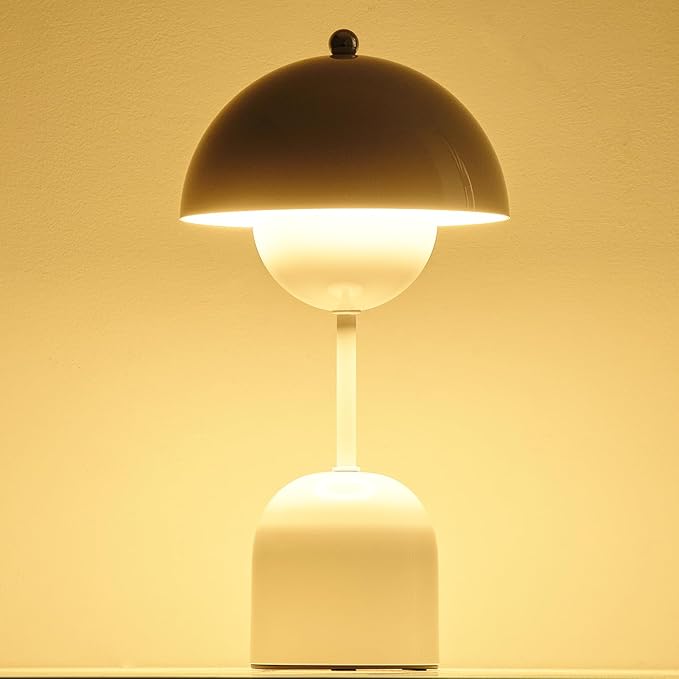 Modern Design Donut Table Lamp, LED Bedside Desk Lamp with Durable Shade, Rotomolded Small 3-Color Dimmable Nightstand Lamps (Not Glass) (Snow White)