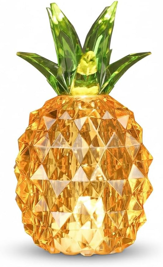 Gold Pineapple Lamp for Home Decor, 4.95 Inch Battery Operated Table Lamp for Living Room Aesthetic, Tropical Pineapple Decor Light for Bedroom Coffee Table Shelf Office Desk Decor, Gifts for Women