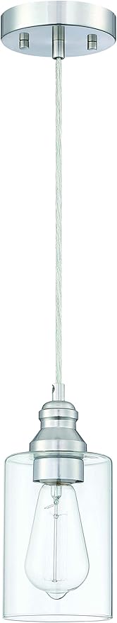 WISBEAM Pendant Lighting Fixture, Hanging Ceiling Lights with E26 Medium Base Max. 60 Watts, ETL Rated, Bulbs not Included, Nickel, 3-Pack