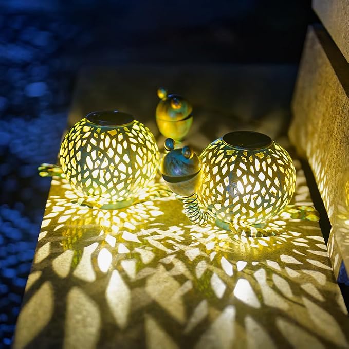 Solar Lanterns Outdoor Waterproof, 2 Pack Tortoise Garden Lights Staked Solar Powered Lanterns for Yard Patio Pathway, 2025 Gardening Lovers Mom Gifts