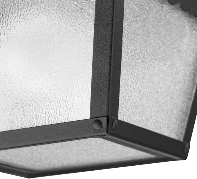 Progress Lighting 1-Light Indoor and Outdoor Flush Mount Ceiling Light, Interior and Exterior Ceiling-Mount Fixture for Porches, Patios, Garages, Hallways, Metal, 7-1/2" by 5", Black, P5727-31