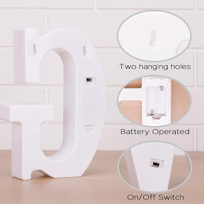 DyingSwan Small Led Marquee Letters, Light Up Letters, 8.58 Inch Led Letter Lights, Battery Powered Lighted Sign for Table, Party, Birthday, Christmas Decor (Letter G)