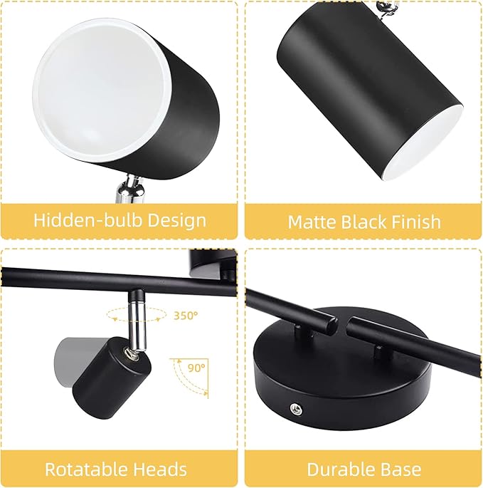 CANEOE Smart 4-Light Black Led Track Lighting Fixtures,16-Colors RGB Track Lighting Kit,Dimmable Track Light Work with Alexa/Google Home/App,Ceiling Spotlight for Kitchen, Living Room, Bedroom, Bar