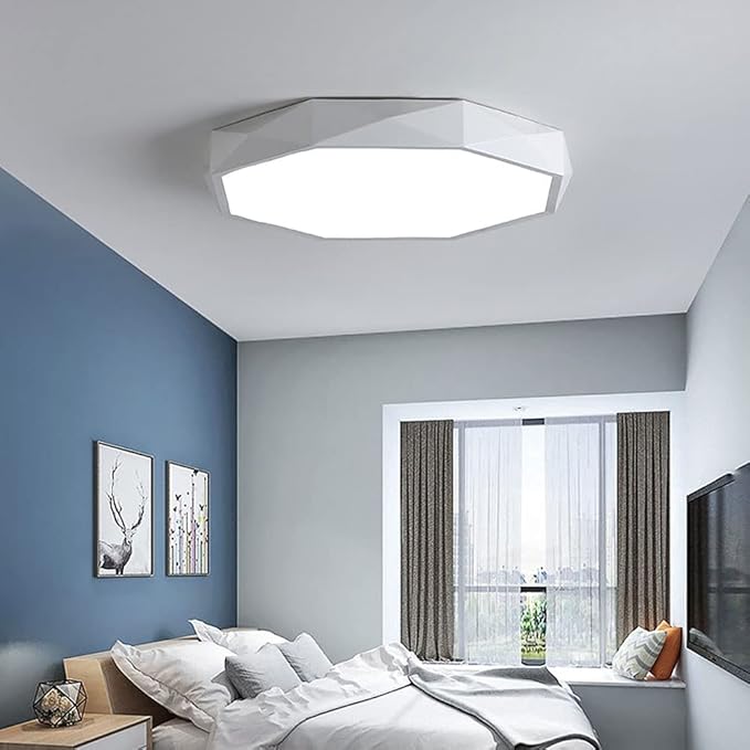 RCIDOS Modern Flush Mount Ceiling Light Acrylic Lamp Shade 36W 3596LM Dining Room Atmosphere Ceiling Light Minimalist Style 3 Color Dimming Lighting Fixtures for Entryway, Hallway, Balcony, Bedroom
