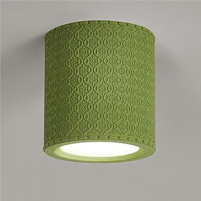 5.5 Inch Mini Nordic Resin Flush Mount Ceiling Light Cream Color Modern Minimalist Downlight Fixture for Bedroom Living Room Kitchen Hallway Restaurant(Green)