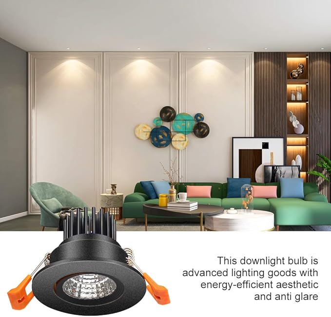LightingWill 2inch LED Dimmable Downlight, 3W COB Recessed Ceiling Light, Natural White 4000K-4500K, CRI80, 25W Halogen Bulbs Equivalent, Black (4Pack)