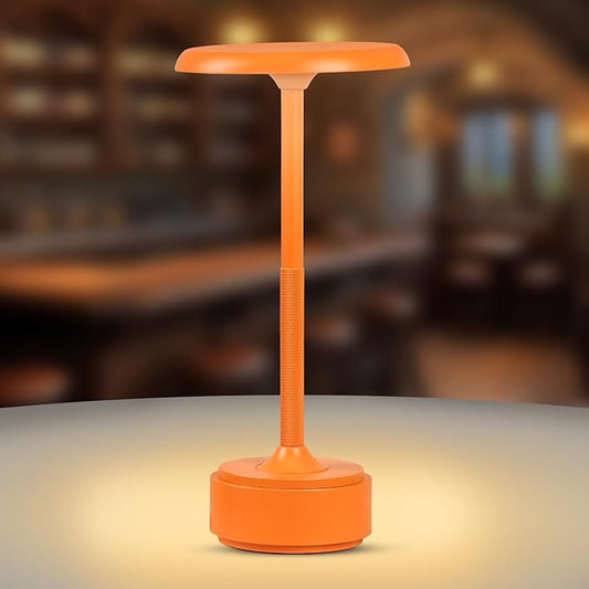 HAPYGI 5200mAh Rechargeable Cordless LED Table Lamps Touch Sensor Light, 3-Levels Portable Dimming Wireless Battery Operated Lamp,Night Light/Restaurant Table/Outdoor/Coffee/Bar (Orange)