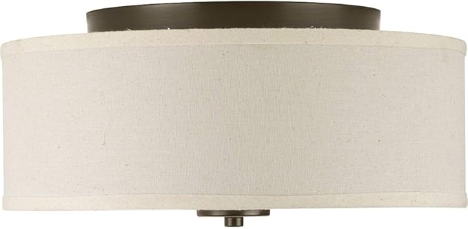 Progress Lighting P3713-20 Inspire Two-Light Flush Mount, Antique Bronze, 5.50x13.00x13.00