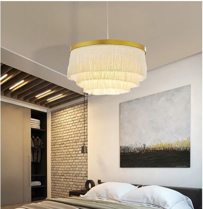 Nordic Romantic Pendant Lighting Tassel Chandeliers Creative Modern Ceiling Lights 3 Tiers in White