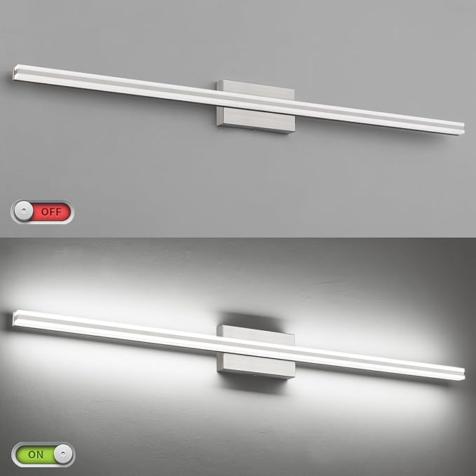 SOLFART Bathroom Vanity Lights Brushed Nickel 48inches Vanity Lights for Bathroom 5CCT LED Wall Light Fixtrues