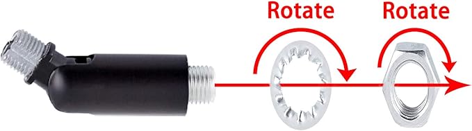 M10 Threaded Extension Rod with Sloped Ceiling Adapter Kits for Pendant Light, Island Lighting, Black