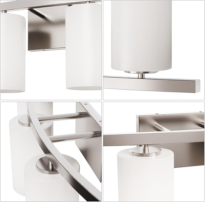 Tawson Talos 4-Light Vanity Light in Brushed Nickel with Satin Etched Glass Shade for Hallway, Entryway, Passway, Dining Room, Bathroom, Garage, Kitchen, Balcony, Living Room