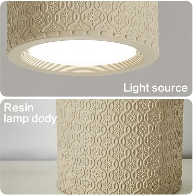 KISAD Close to Ceiling Lights Nordic Resin Ceiling Light Mini Flush Mount Ceiling Lamp Cream Style Hallway Lighting Fixture Minimalism Ceiling Downlight(Milk Coffee Color)