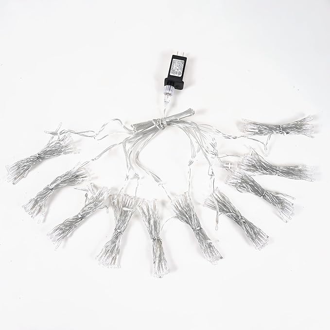 300 LED Curtain Lights, Outdoor and Indoor Christmas Fairy Lights, Waterproof Curtain String Light, 8 Flashing Modes for Party/Wedding/Holiday/Christmas Decoration.