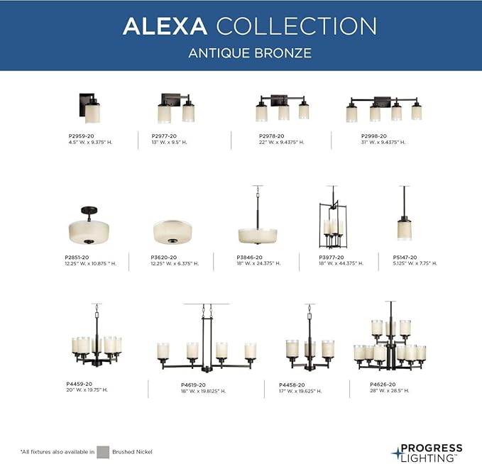 Progress Lighting Alexa Collection Two-Light 12-1/4'' Flush Mount