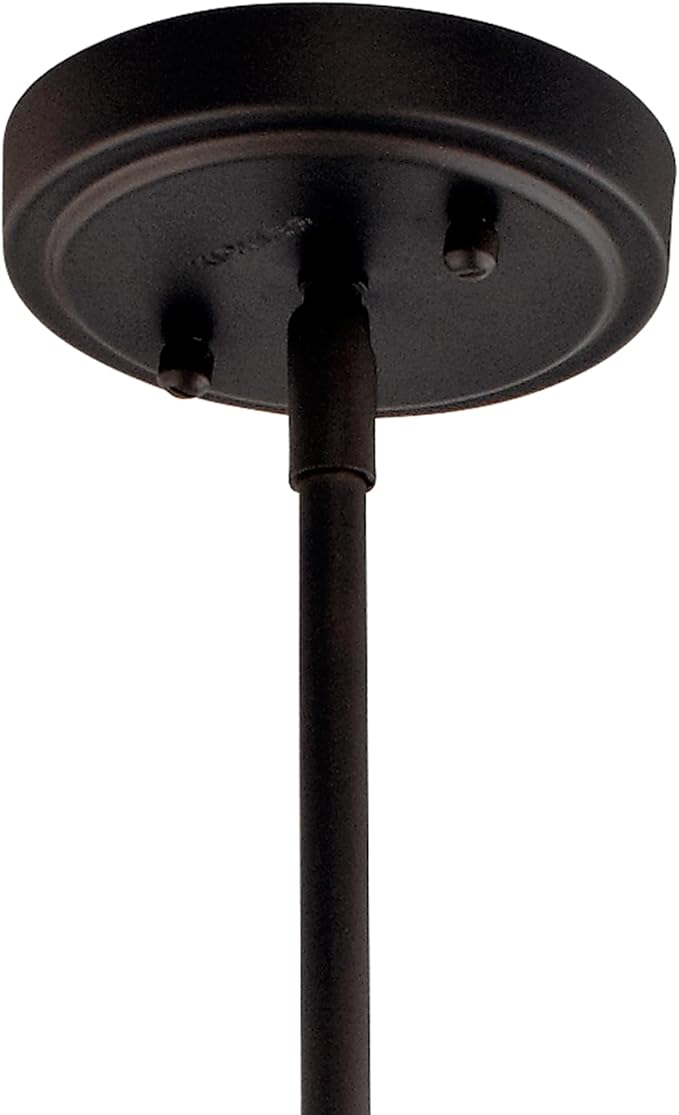 Kichler Everly 15.25" Kitchen Bell Pendant in Olde Bronze®, 1-Light Clear Seeded Glass Pendant Light, (15.25" H x 10.5" W), 42141OZCS