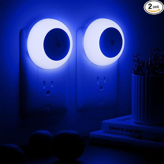 fesnne Night Light, Night Lights Plug into Wall, Dusk to Dawn Sensor, Blue Led Night Light 0.5W, 2 Pack Nightlight for Adults, Bedroom, Bathroom, Hallway, Kitchen