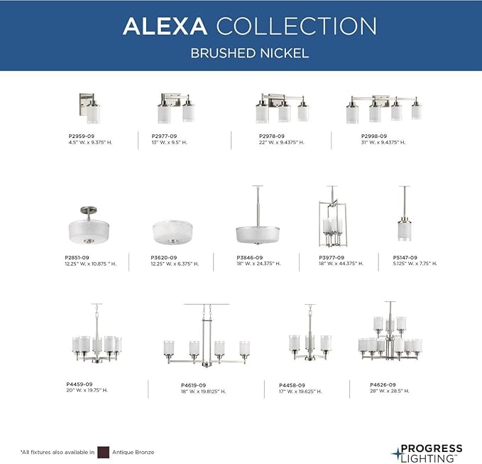 Progress Lighting Alexa Collection Two-Light 12-1/4'' Flush Mount
