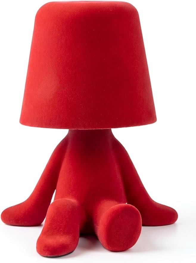 Bedside Touch Control Table Lamp, Golden Decor Thinker Statue LED Table Lamp with USB Port, 3 Way Dimmable Modern Night Light Nightstand Lamp for Home Living Room Office Shelf Decor (Red-E)