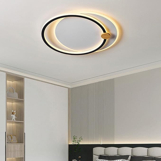 Modern Minimalist Indoor Ceiling Lamp Metal and Acrylic Material Flat Lighting Nordic Circular Ceiling Lights Suitable for Study and Bedroom